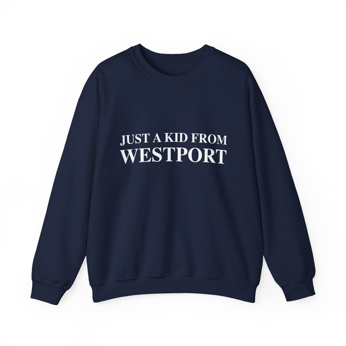 Just a kid from Westport Unisex Heavy Blend™ Crewneck Sweatshirt