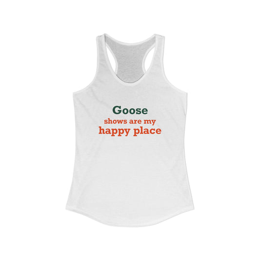 Goose Shows Are My Happy Place - Orange & Green Women's Ideal Racerback Tank Top