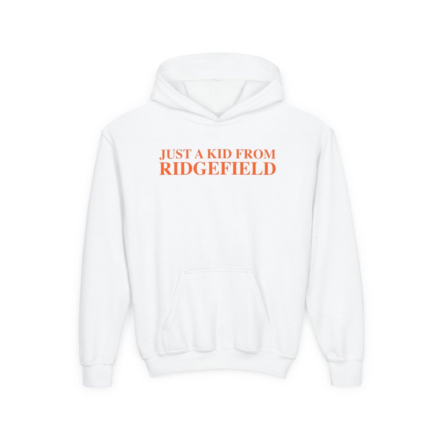 Just a kid from Ridgefield Youth Heavy Blend Hooded Sweatshirt