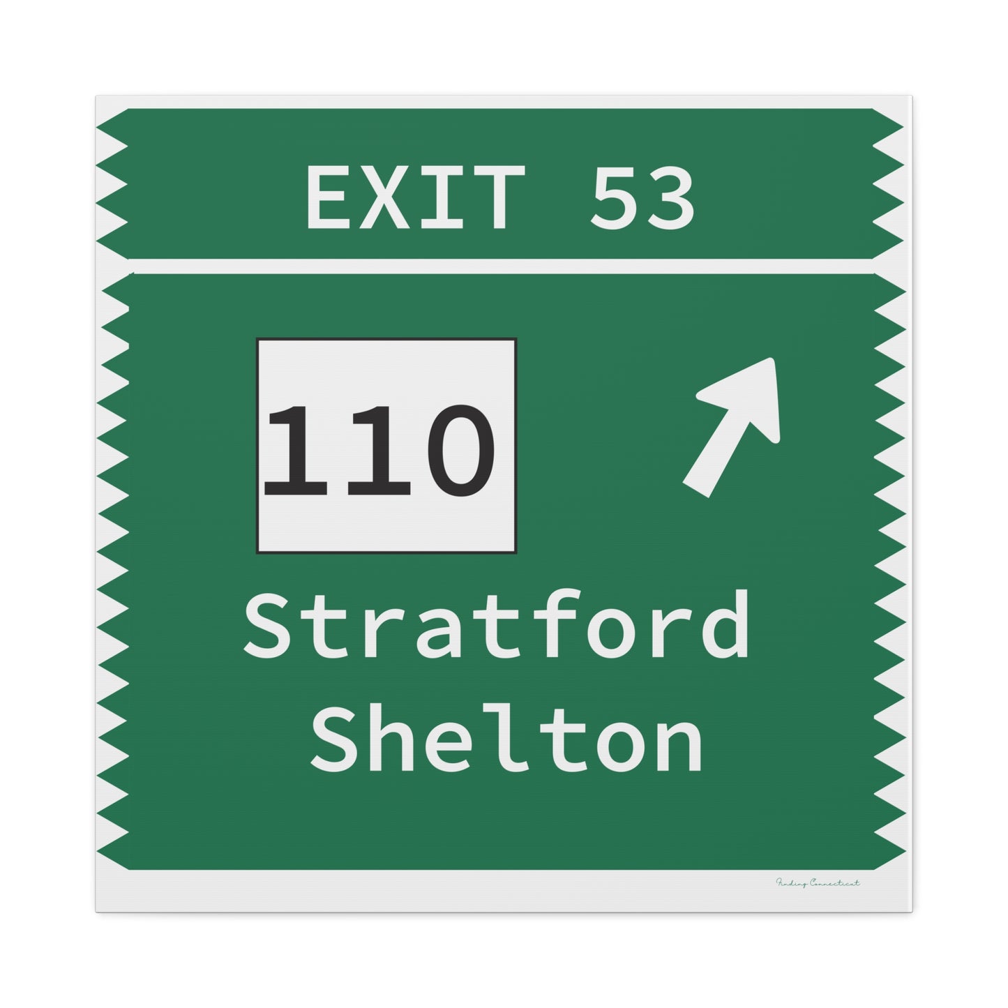 Vintage Merritt Parkway Exit 53 Sign Matte Canvas, Stretched, 1.25"