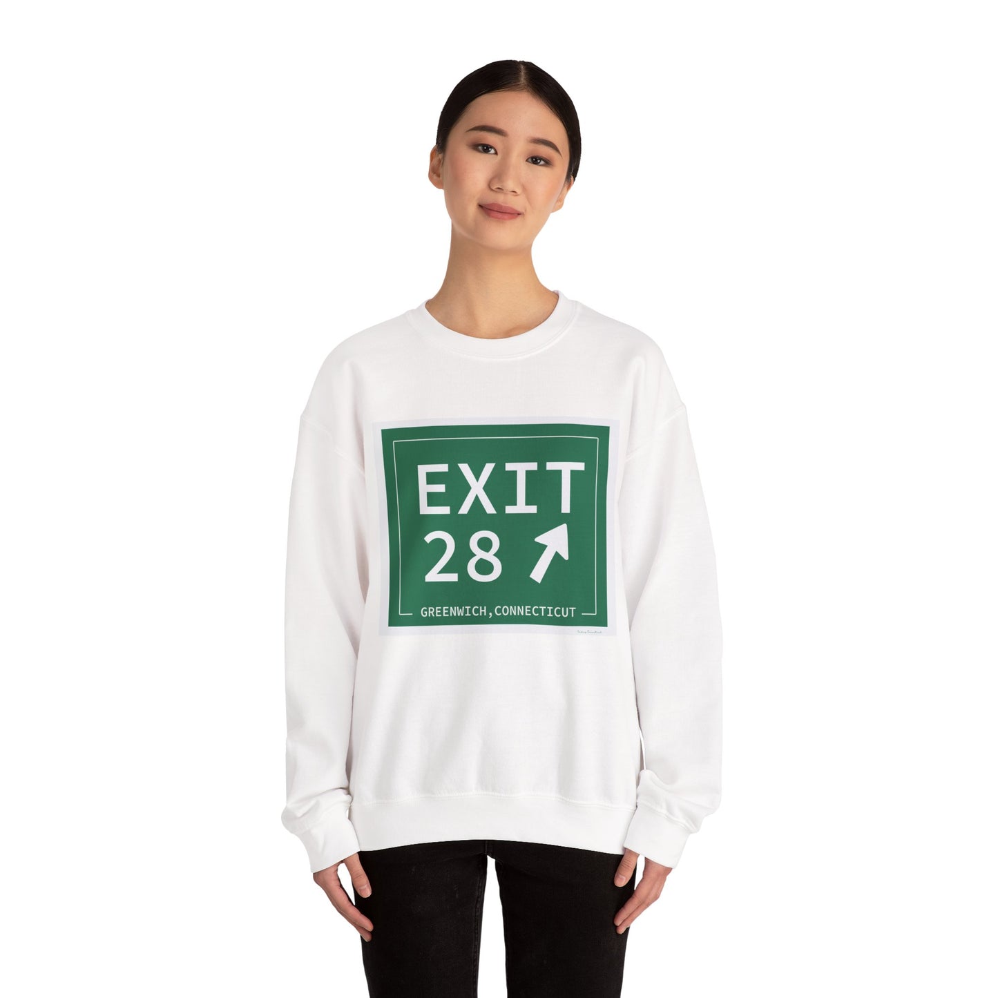 Vintage Exit 28 Merritt Parkway Sign Unisex Heavy Blend™ Crewneck Sweatshirt