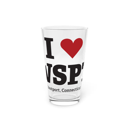 I Heart WSPT Pint Glass, 16oz