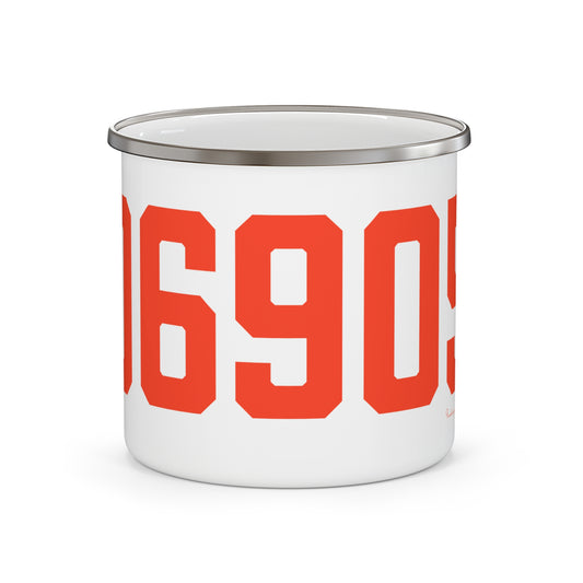 06905 Stamford Connecticut Zip Code Enamel Camping Mug