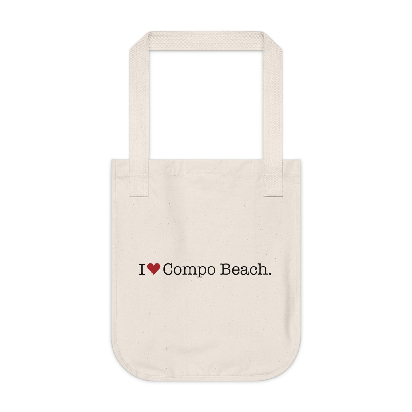 I Heart Compo Beach. Organic Canvas Tote Bag