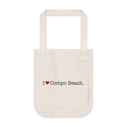 I Heart Compo Beach. Organic Canvas Tote Bag