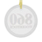 860 Woodstock Red, White & Blue Glass Ornaments