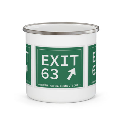 Vintage Exit 63 WCP Sign Enamel Camping Mug