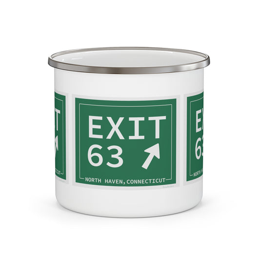 Vintage Exit 63 WCP Sign Enamel Camping Mug