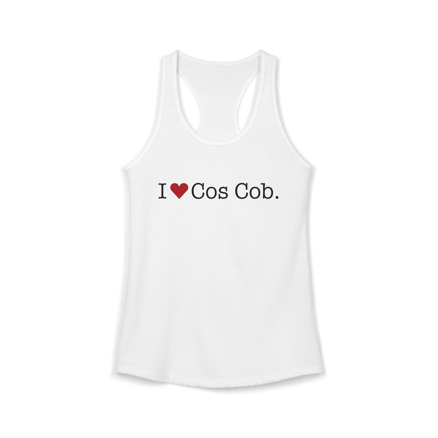 I Heart Cos Cob. Women's Ideal Racerback Tank Top