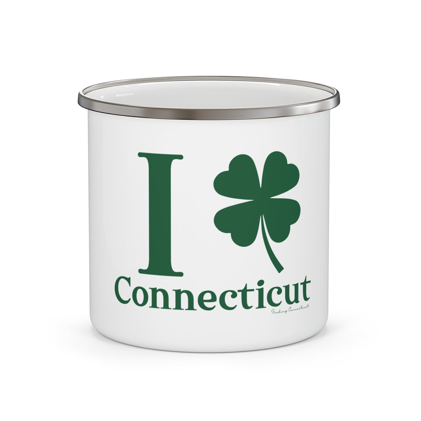 I Clover Connecticut Enamel Camping Mug
