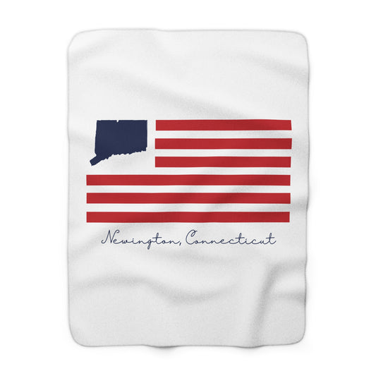 Newington Connecticut Flag Sherpa Fleece Blanket