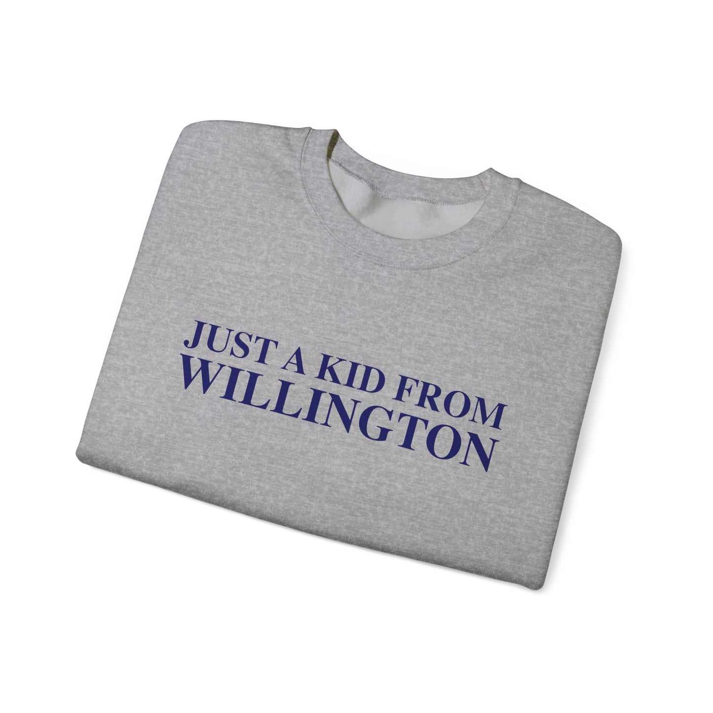 Just a kid from Willington Unisex Heavy Blend™ Crewneck Sweatshirt