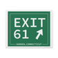 Vintage Exit 61 WCP Sign Matte Canvas, Stretched, 1.25"