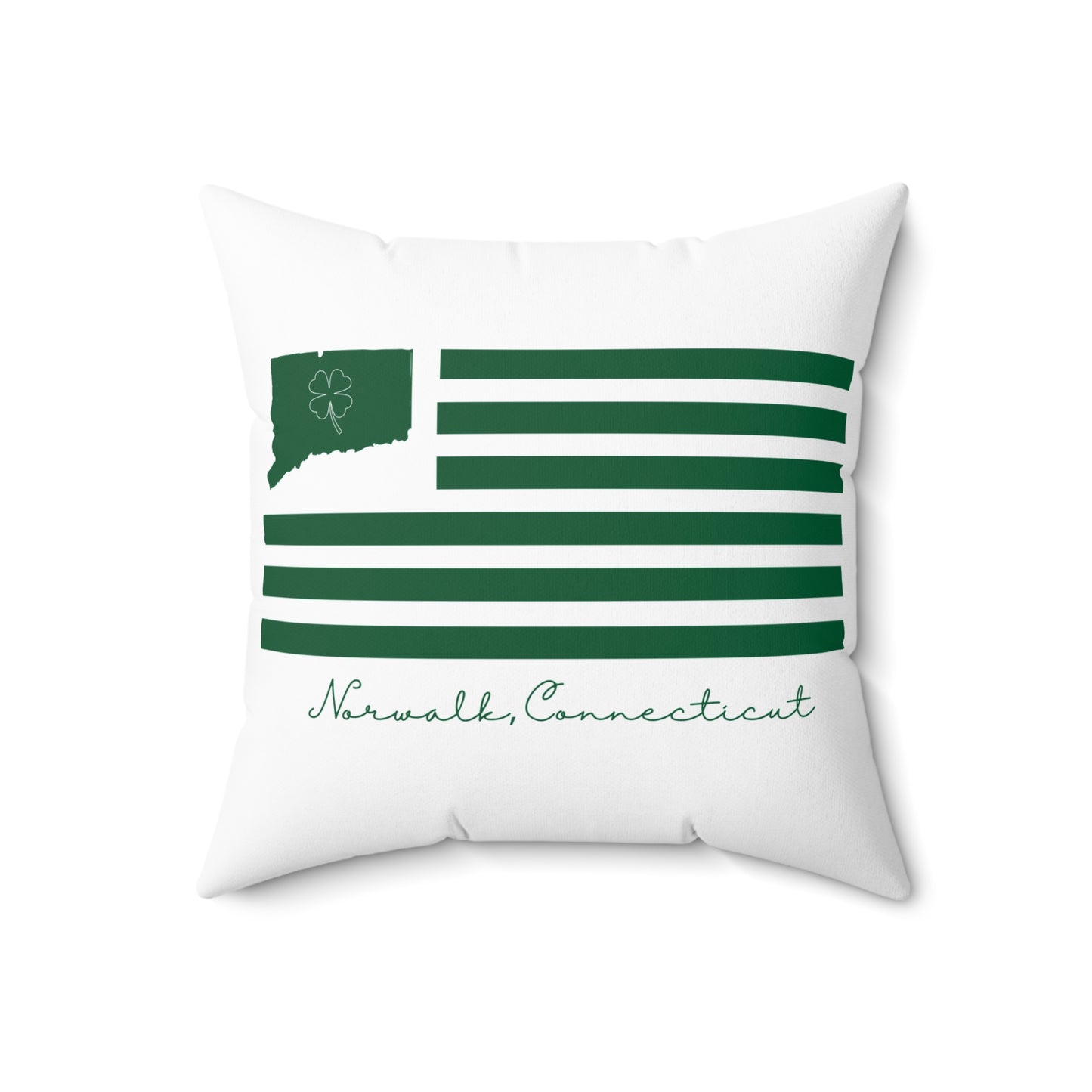 Norwalk Connecticut St. Patrick's Day Flag Spun Polyester Square Pillow