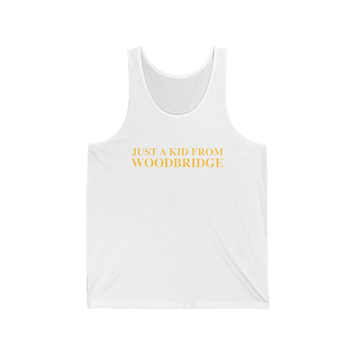 Just a kid from Woodbridge Unisex Jersey Tank Top