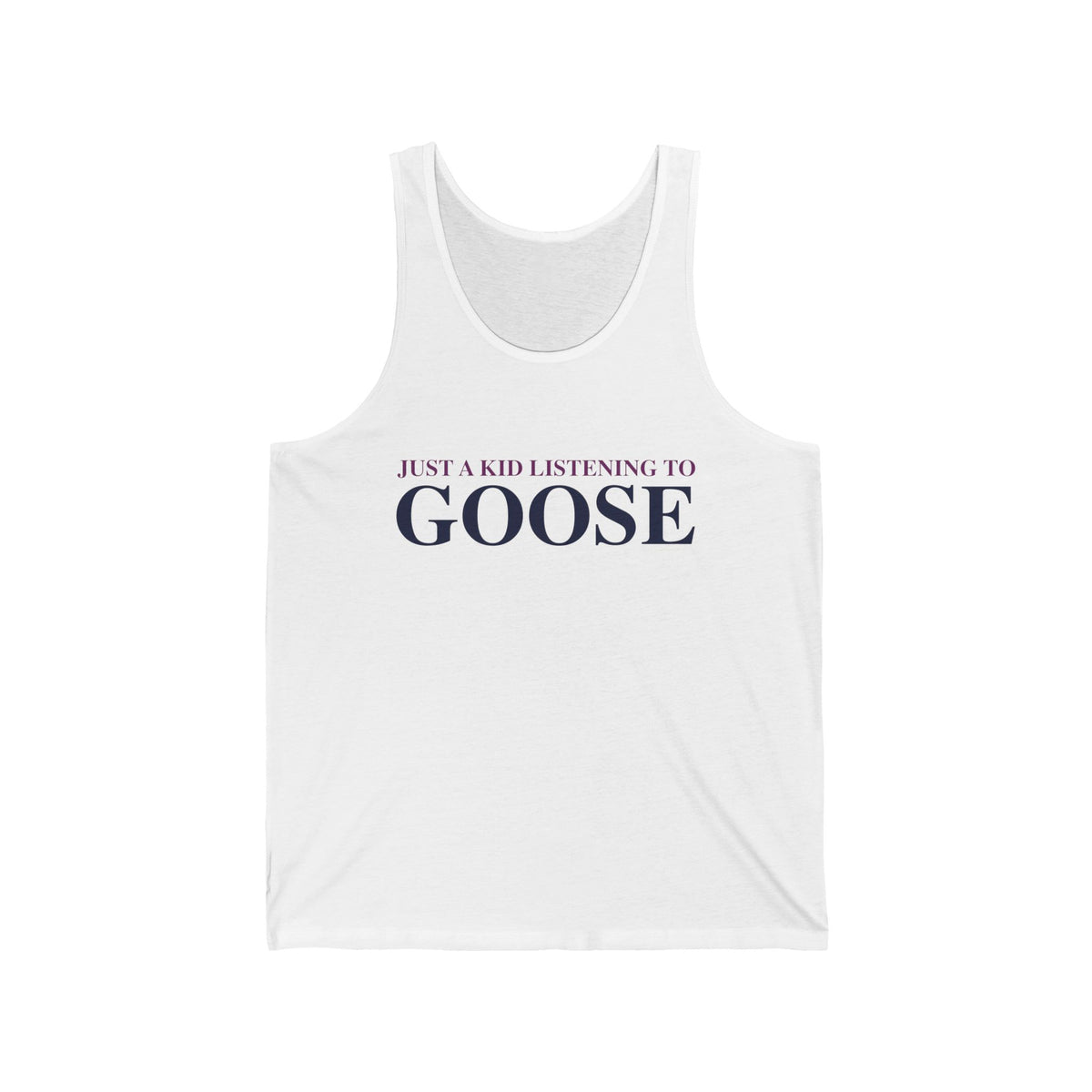 Just a kid listening to Goose - Blue & Purple Unisex Jersey Tank Top