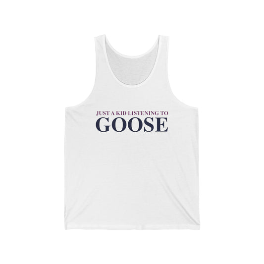 Just a kid listening to Goose - Blue & Purple Unisex Jersey Tank Top