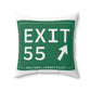 Vintage Exit 55 WCP Sign Spun Polyester Square Pillow