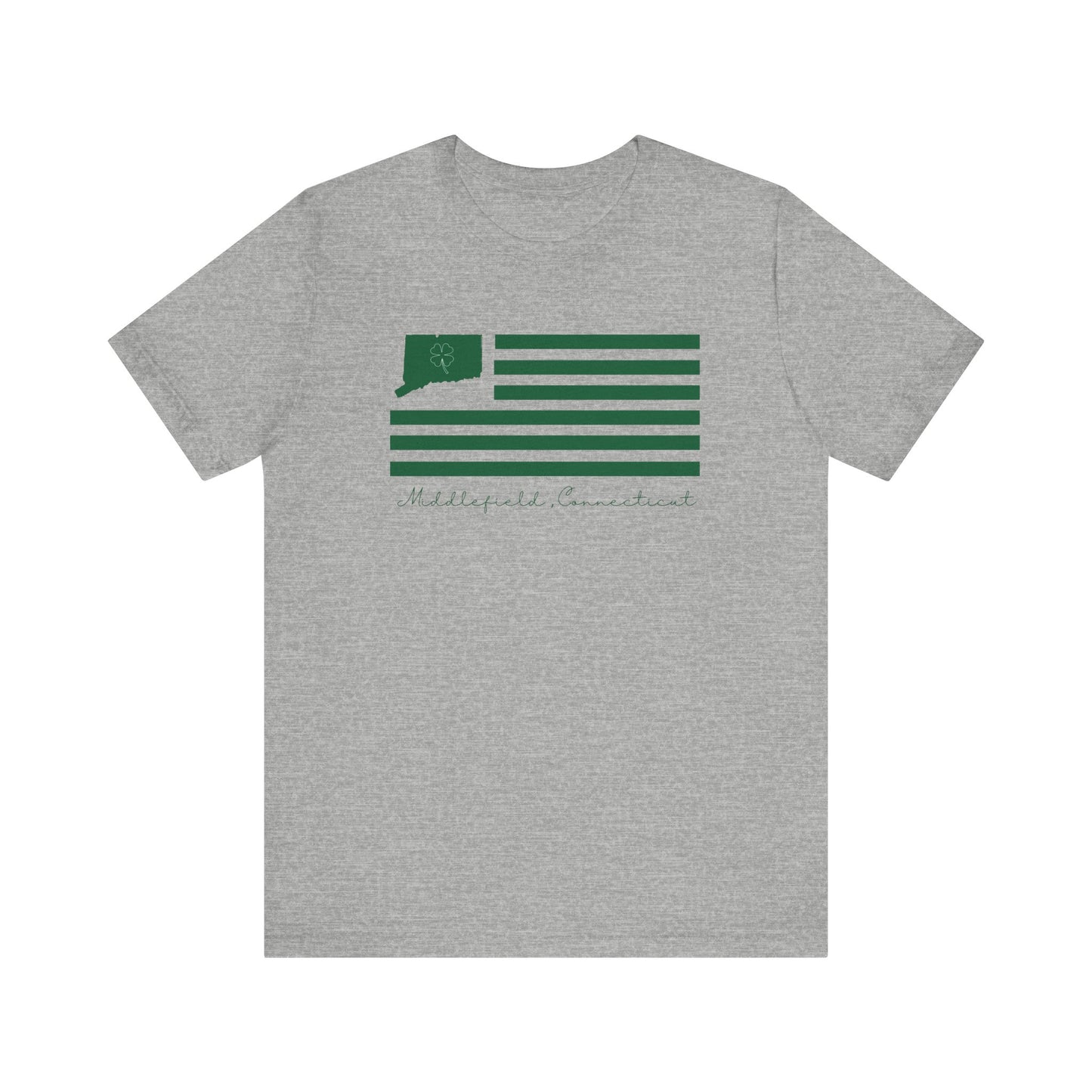 Middlefield Connecticut St. Patrick’s Day Flag Unisex Jersey Short Sleeve T-Shirt