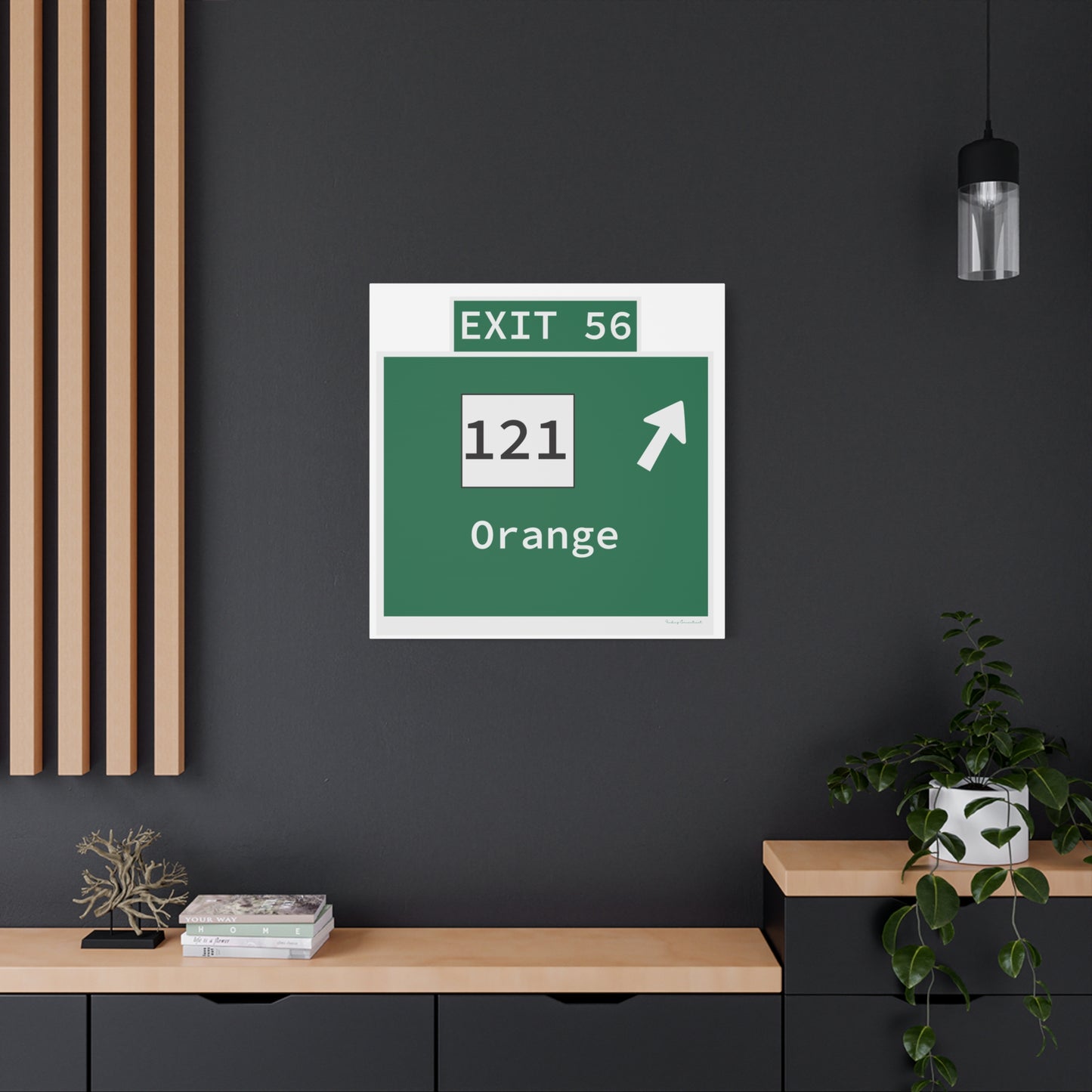 Vintage WCP Exit 56 Sign Matte Canvas, Stretched, 1.25"