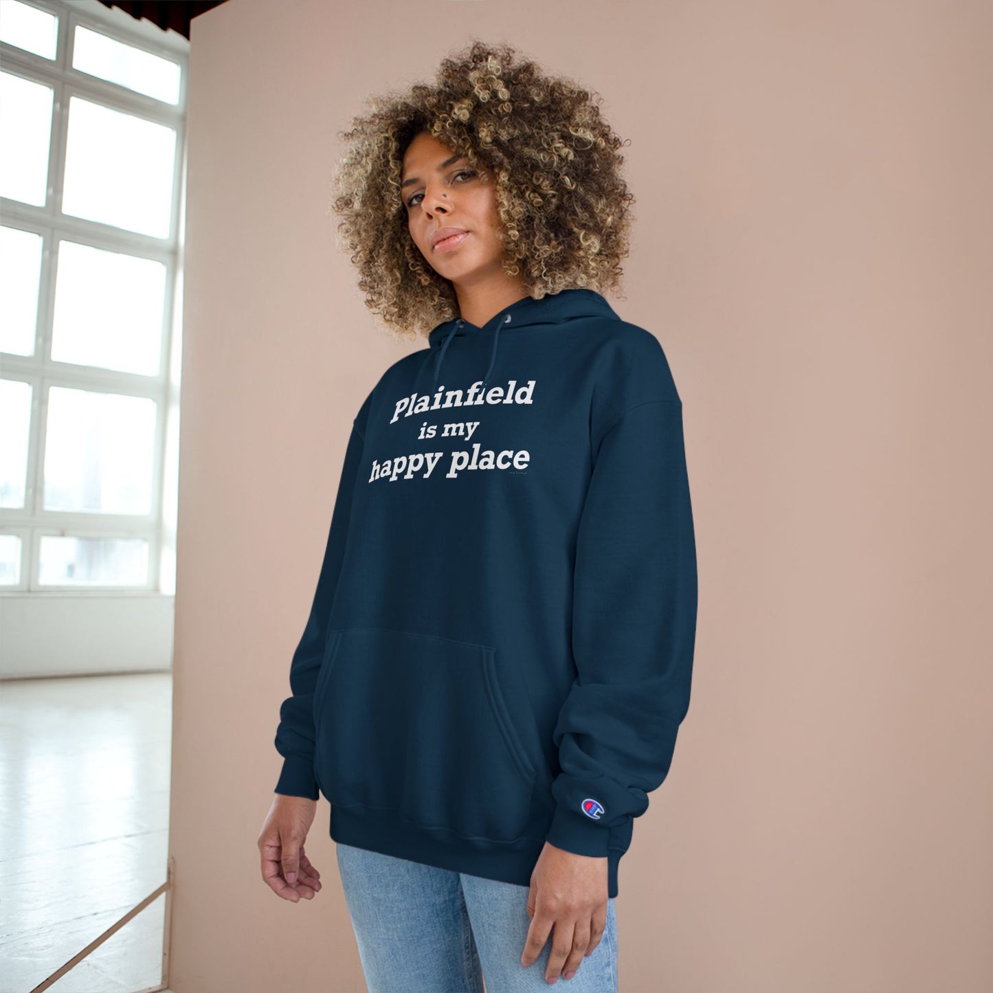 Plainfield is My Happy Place Champion Hoodie