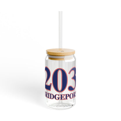 203 Bridgeport Red White & Blue Sipper Glass, 16oz