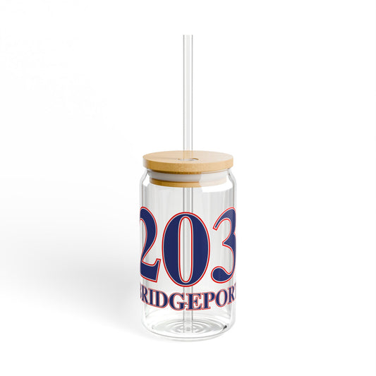 203 Bridgeport Red White & Blue Sipper Glass, 16oz