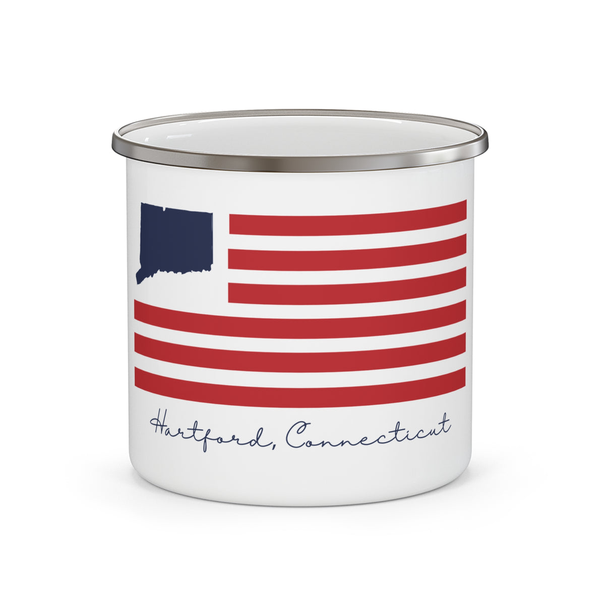 Hartford Connecticut Flag Enamel Camping Mug