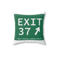 Vintage Exit 37 Merritt Parkway Sign Spun Polyester Square Pillow