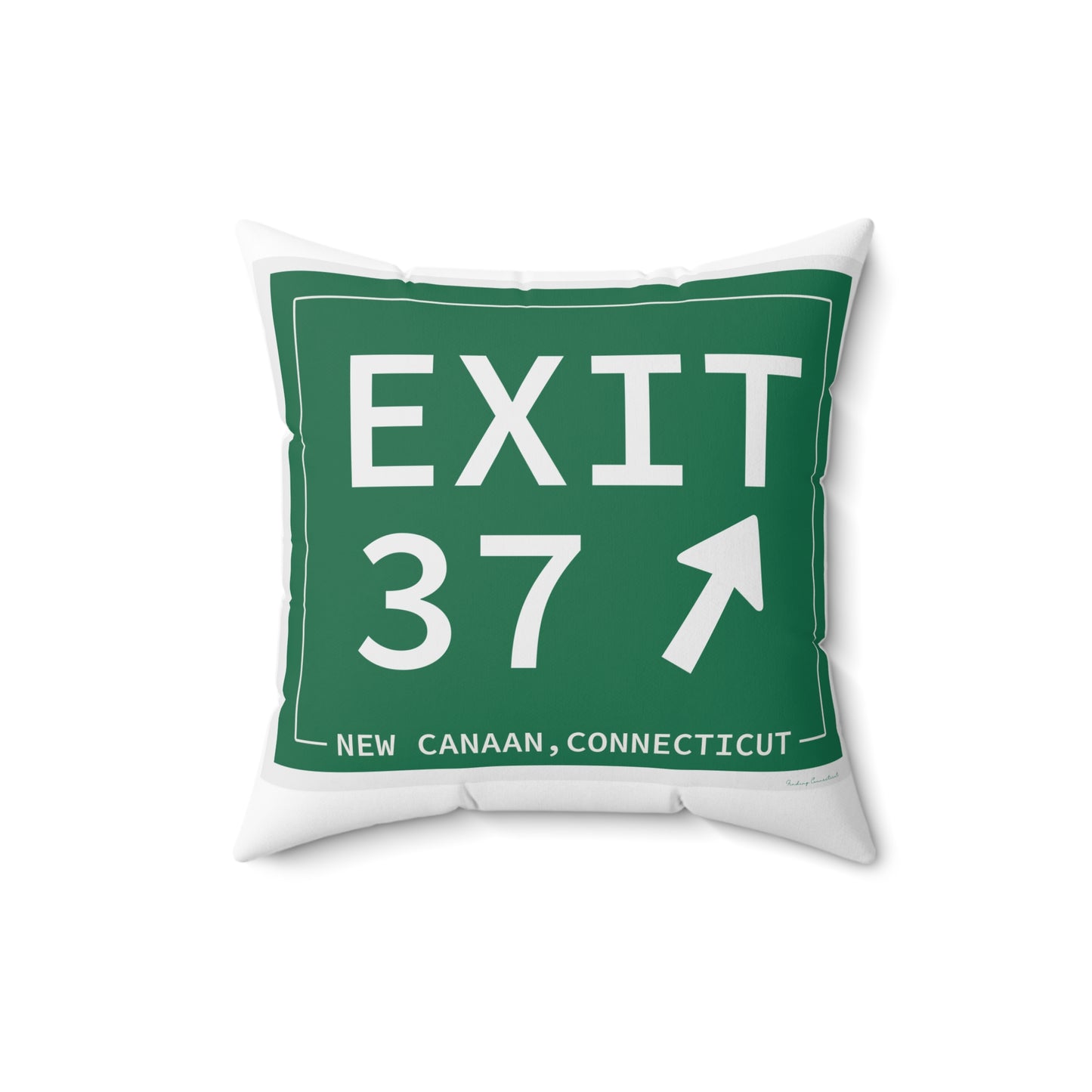 Vintage Exit 37 Merritt Parkway Sign Spun Polyester Square Pillow