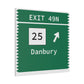 Vintage Merritt Parkway Exit 49N Sign Matte Canvas, Stretched, 1.25"