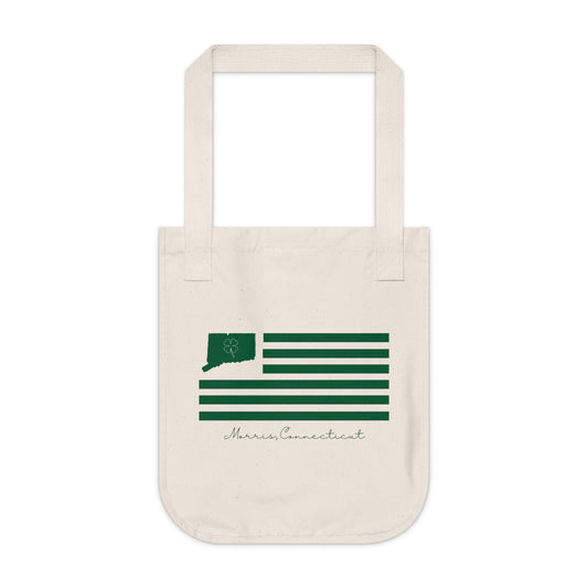 Morris Connecticut St. Patrick’s Day Flag Organic Canvas Tote Bag