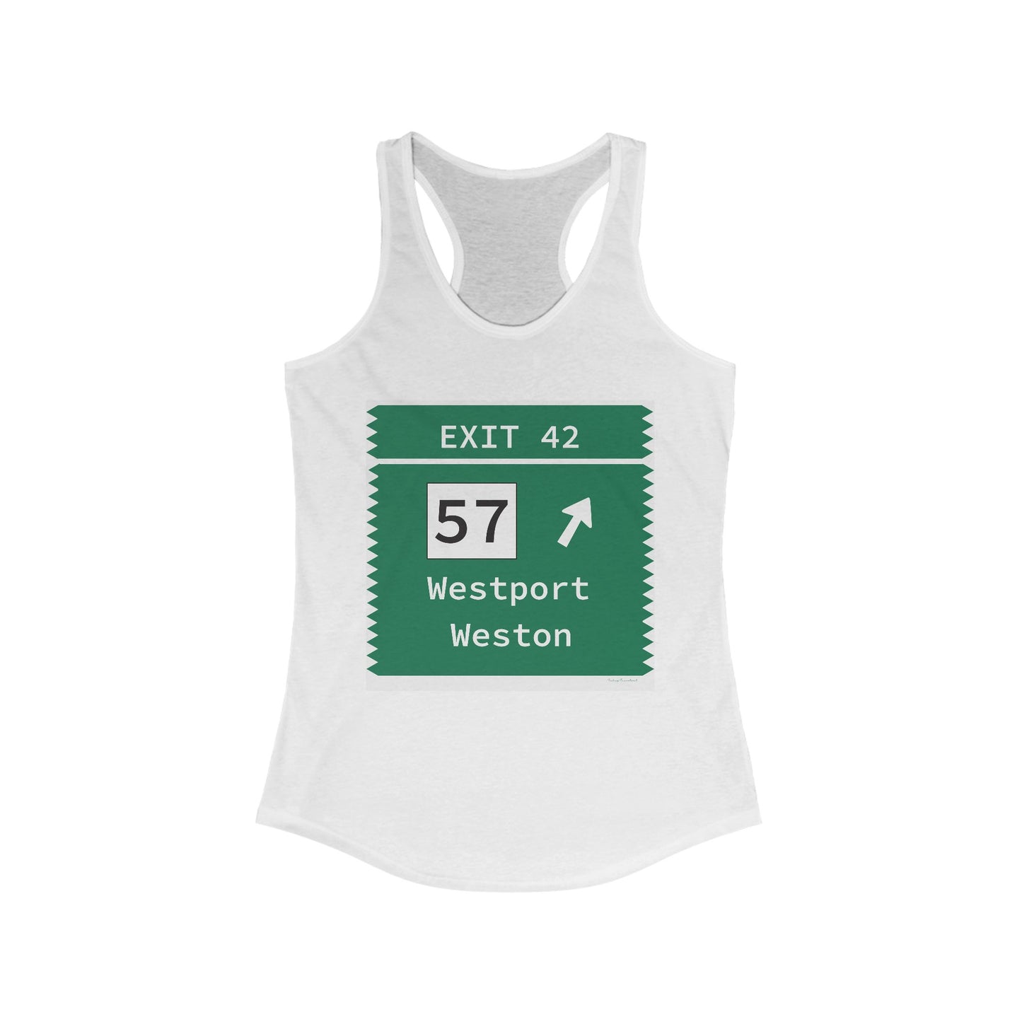 Vintage Merritt Parkway Exit 42 Sign Women's Ideal Racerback Tank Top