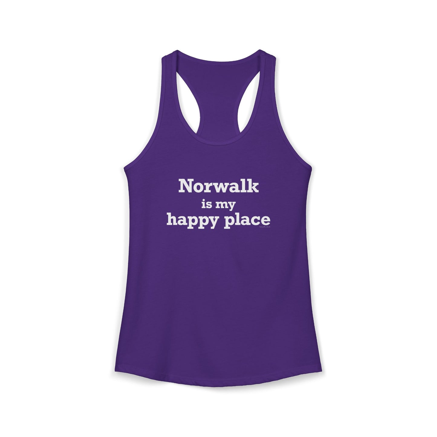Norwalk is my Happy Place Women's Ideal Racerback Tank Top