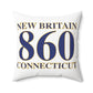 New Britain 860 Connecticut Polyester Square Pillow