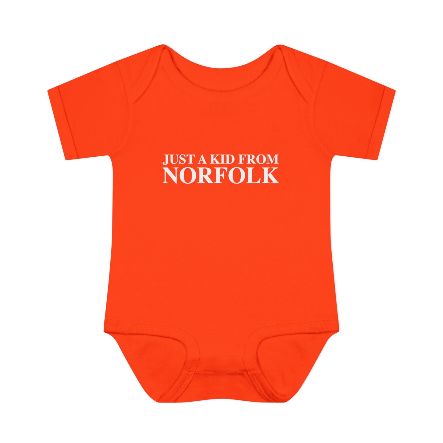 Just a kid from Norfolk Infant Baby Rib Bodysuit