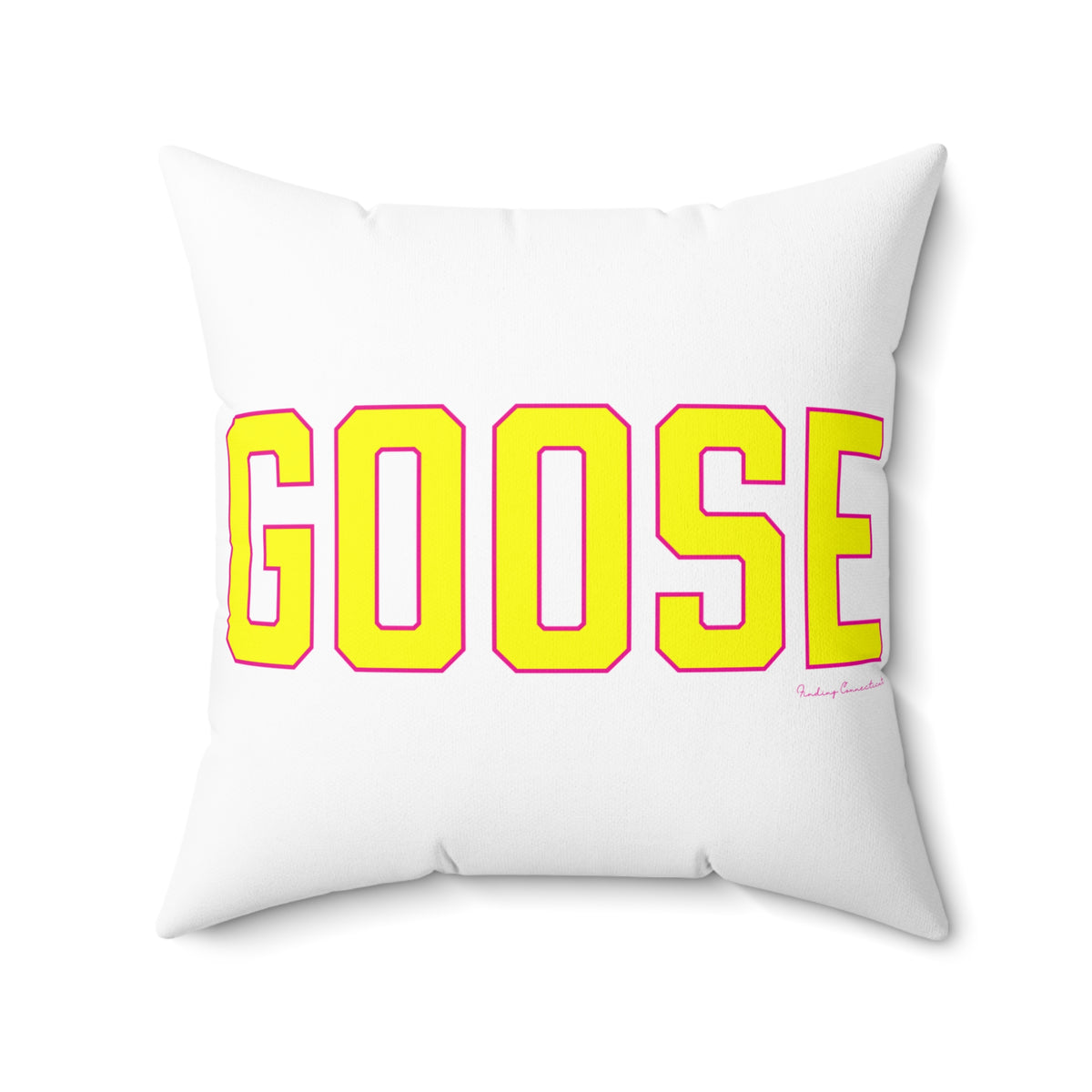 Goose Zip Code Yellow & Pink Spun Polyester Square Pillow