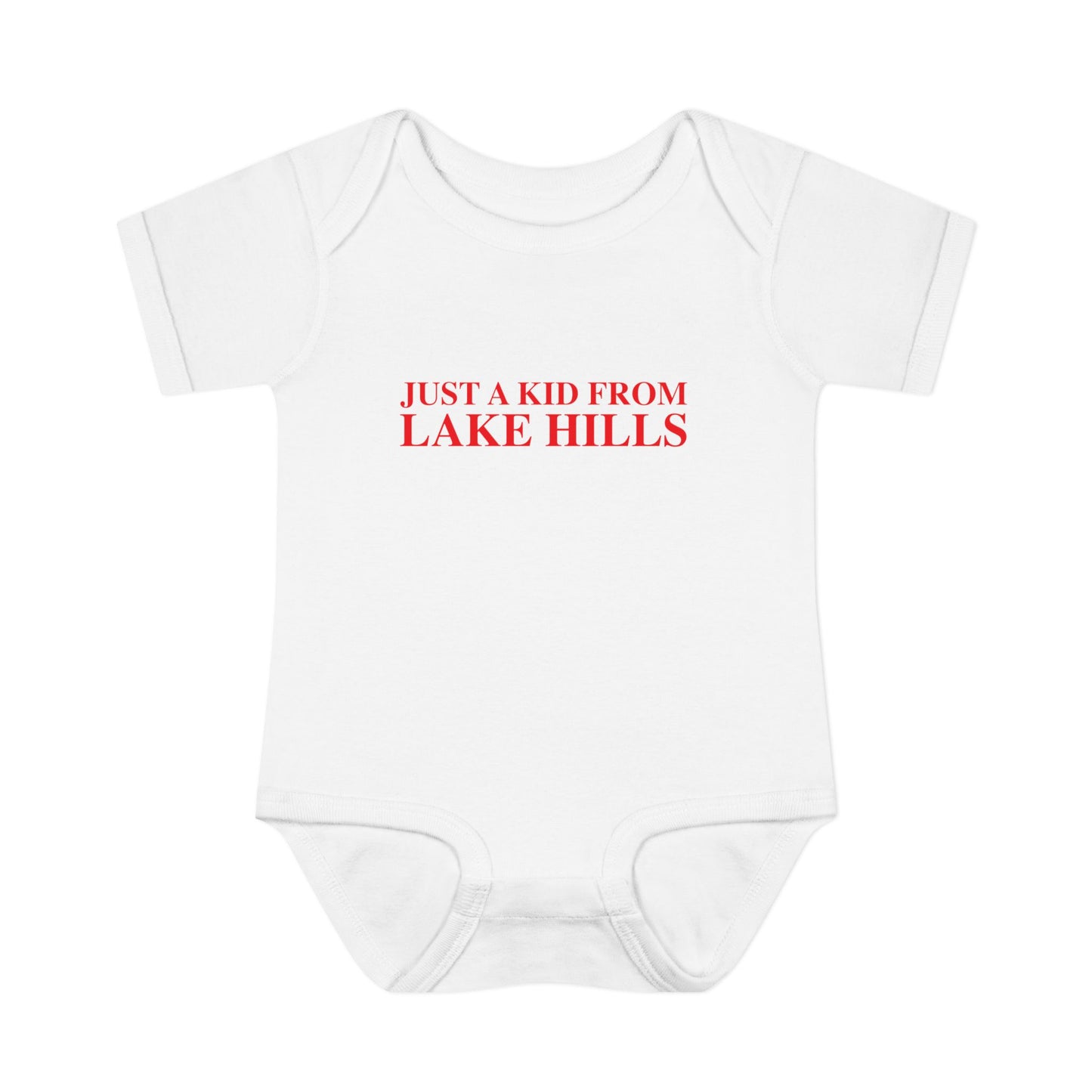 Just a kid from Lake Hills Infant Baby Rib Bodysuit