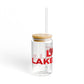 Love Lake Hills Glass Can with Straw and Lid, 16oz
