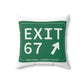 Vintage Exit 67 WCP Sign Spun Polyester Square Pillow
