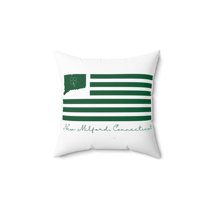 New Milford Connecticut St. Patrick’s Day Flag Spun Polyester Square Pillow