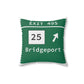 Vintage Merritt Parkway Exit 49S Sign Spun Polyester Square Pillow
