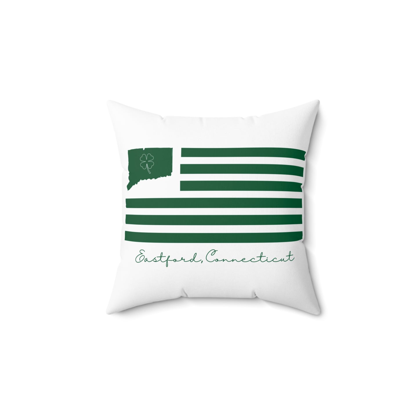 Eastford Connecticut St. Patrick’s Day Flag Spun Polyester Square Pillow