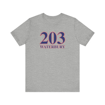 203 Waterbury Red, White & Blue Unisex Jersey Short Sleeve T-Shirt