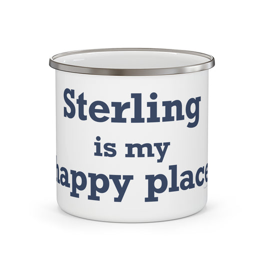 Sterling is My Happy Place Enamel Camping Mug