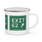 Vintage Exit 62 WCP Sign Enamel Camping Mug
