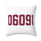 06091 Hartland Connecticut Zip Code Polyester Square Pillow
