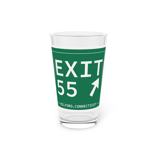Vintage Exit 55 WCP Sign Pint Glass, 16oz