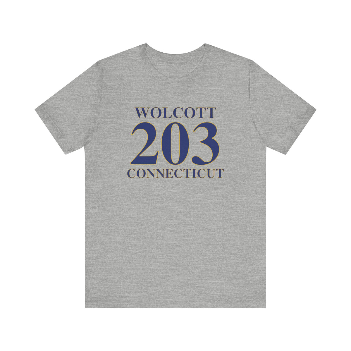 Wolcott 203 Connecticut Unisex Jersey Short Sleeve T-Shirt