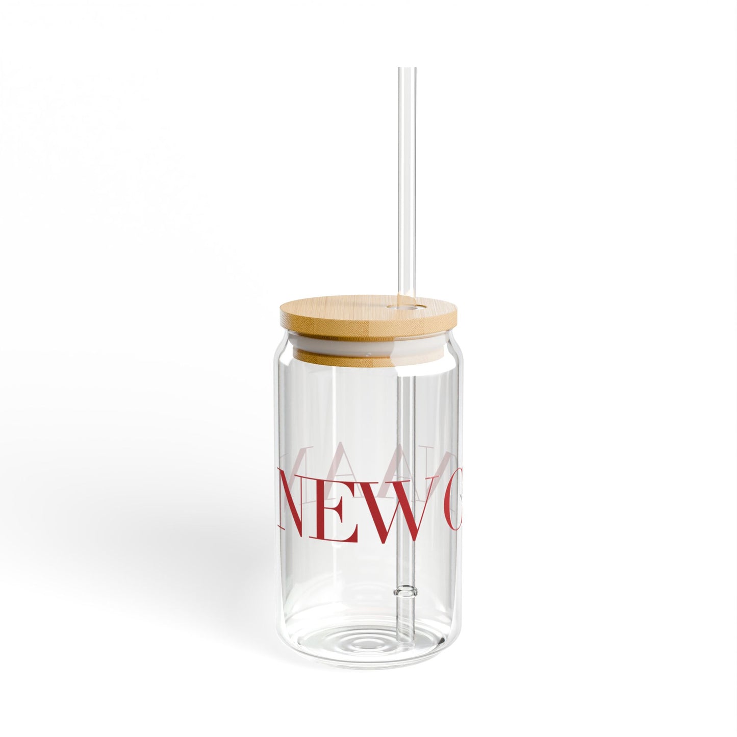 41 Tilt New Canaan Glass Can with Straw and Lid, 16oz